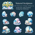 Seaside Treasure PET decorative shell stickers with pearlescent finish for DIY crafting - Natural Sculpture