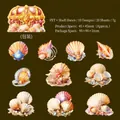 Schelpen thema PET stickers met glanzende afwerking voor scrapbooking 20 stuks - Zeemelodie