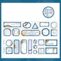 Nastro washi vintage con etichetta blu per journaling, carta da scrivere, 55mm x 2m rotolo - Numero Blu