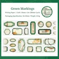 Nastro washi Green Stamp vintage da 55 mm con motivi di etichette retrò fustellate - Impronta Verde