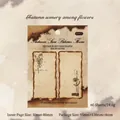 Vintage burnt edge sticky notes with botanical illustrations and brown kraft finish - Autumn Scene Among Flowers