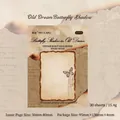 Vintage burnt edge sticky notes with butterfly pattern 30 sheets for journaling - Old Dream Butterfly Shadow