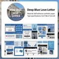 Vintage computer UI theme synthetic paper decorative tape for DIY scrapbooking - Deep Blue Love Letter