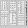 White lace hollow stickers in matte PET material for scrapbooking DIY decoration - Lace Series-Romantic Wedding