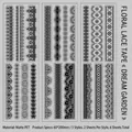 Matte PET lace decorative tape stickers for scrapbooking featuring floral patterns - Lace Series-Satin Dream Garden