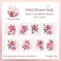 Rosa Rosen PET Klebeband für Journaling mit Blumenmustern und 60mm Breite - Rosa Knospe