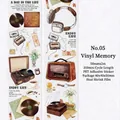 Vintage record player and radio theme PET tape for aesthetic journaling and scrapbooking - Record Memory