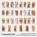 Sweet Girls Set mit 60 matten PET-Aufklebern und 30 verschiedenen Charakter-Illustrationen - Schönes Mädchen