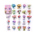 Floral Story boxed stickers with vintage watercolor rose and tulip designs for journaling - The Story of Flowers