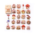 Vintage mushroom box stickers for scrapbooking featuring diverse natural fungi designs - Embroidery Mushrooms