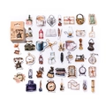 Vintage scrapbooking sticker set featuring retro telephone and typewriter motifs - Old Times