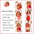 Nastro PET Tulipano Eterno effetto conchiglia illustrazioni di ragazze 50mmx2m diario - Tulipano Eterno