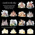 Castle themed PET stickers in Sky City style with gold foil accents for scrapbooking - Sky City