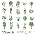 Set di 40 adesivi PET con piante verdi ad acquerello per decorazioni fai-da-te di diari - Vita semplice