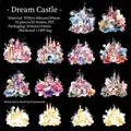 Traumschloss PET Sticker Set mit Goldfolie für Scrapbooking, 20-teiliges Bastelzubehör - Traumschloss