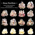 Rose Pavilion PET-Aufkleber mit floralen Schloss-Designs und Muschelgold-Finish - Rosenpavillon