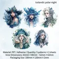 Adesivi in PET serie Notte d'Islanda per decorazioni e diari fai-da-te magici - Notte Polare Islandese