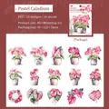 Pink Caladium tropical plant stickers 30pcs waterproof PET decals for DIY scrapbooking - Pink Caladium
