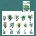 Tropical rainforest PET stickers featuring lush fern and palm designs for DIY journals - Green Fern