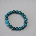 Retro Neo-Chinese 10mm blue apatite beaded elastic bracelet with natural stone texture - Blue
