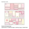 Set de 6 pegatinas de papel escribible en rosa y beige para álbumes de recortes - Mar de Mandarina