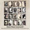 Vintage gothic decorative paper set Dark Moon Pact with black rose and retro script 20pcs - Dark Moon Covenant
