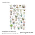 Retro floral garden plant deco stickers for journaling and scrapbooking crafts - Garden Dream