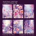 Pegatinas florales violetas Garden Depth con acabado perlado para scrapbooking - Rima Púrpura