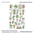 Traditional Chinese lattice window deco stickers with floral bonsai for journaling - Window Lattice