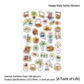 Retro daily life stickers featuring potted plants and vintage objects for scrapbooking - Daily Joys