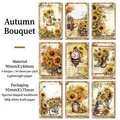 Set di 36 fogli di carta vintage a tema girasoli autunnali per scrapbooking e DIY - Bouquet d'Autunno