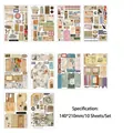 Vintage scrapbooking material set with 10 pieces of retro paper and stickers for journaling - Prolific Long Letter