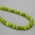 Collar vintage de cuentas de piedra natural verde oliva para mujer con estilo minimalista - 8mm