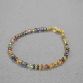 Bohemian style handmade colorful translucent beaded necklace with golden ring clasp - Bracelet
