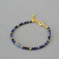 Faceted blue sodalite beaded necklace with kyanite focal stone and gold-plated spacers - Bracelet