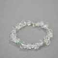 Collana minimalista in cristallo bianco e amazzonite con accenti in metallo dorato - Bracciale