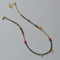 Collana boho vintage con pietre a goccia gialle e perline di vetro colorate a mano - Stile Perline a Goccia d'Acqua Colorate (Collana)