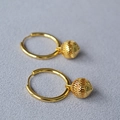 Orecchini a lanterna vintage in ottone placcato oro con raffinato design a cerchio - Oro