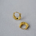 Pendientes en U retorcidos dorados de estilo francés minimalista con acabado pulido - Chapado en oro