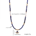 Detail of beaded lapis lazuli necklace with freshwater pearls and a fan-shaped pendant - 46cm-51cm / Style 1 (Lapis Lazuli & Pearl)