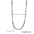 Lapis lazuli beaded necklace detail with 40-45cm length and 4mm diameter bead size - 40cm-45cm / Style 2 (Turquoise & Lapis Lazuli)