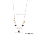 Detail of beaded necklace with gold star, blue stone, pearl and 47-52cm size dimensions - Gold Star Pearl Pendant Style (Style 3)
