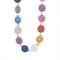 Collana girocollo bohémien con pietre laviche multicolori e perle di turchese bianco - Perline multicolore (Style 1)