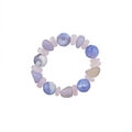 Dettaglio del bracciale di perle con agata blu naturale, lavanda e cristalli grigi - Bracciale (Style 2)
