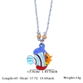 Collier avec pendentif poisson tropical en verre coloré et cordon tressé bleu et blanc - Poisson Multicolore (Cordon Bleu Blanc)