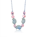 Details einer böhmischen Muschelkette mit Evil-Eye-Perlen und türkisen Anhängern - Böser Blick Muschel Gewebter Stil (Style 1)