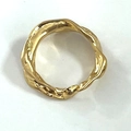 Chic gold-plated ring with irregular molten lava texture and vintage minimalist style - Gold Irregular Lava Texture Ring (61) / Gold
