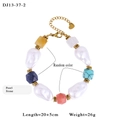 Bracciale di perle barocche con pietre colorate e ciondolo a cuore dorato - Bracciale di Perle e Pietre(DJ13-37-2)