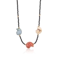 Macro shot of beaded necklace with colorful nautilus shell pendants and gold metal spacers - Ocean Conch Pendant Style (Style 2)