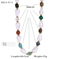 Collana bohémien con perle barocche e pietre naturali colorate con perline dorate miste - Collana di Perle e Pietre(DJ13-37-3)